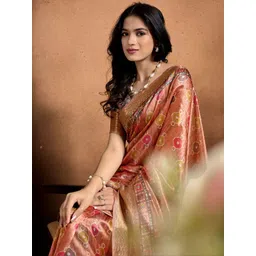 Tarlas Sarees Ethnic Motifs Pure Linen Handloom Saree-picture-10