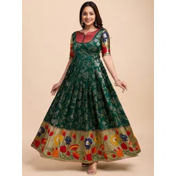 Tasarika Floral Printed V-Neck Ethnic Dress-picture-14