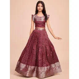 Tasarika Girls Ethnic Motifs Printed Ready To Wear Lehenga Choli-image-22