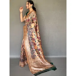 Tasarika Women Floral Pinted Banarasi Saree-picture-15