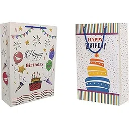 TASCHE Star Birthday and Cake Birthday Assorted Design Printed Paper Carry Bags | Gift Bags for Return gifts, Birthday and presents (28 * 20 * 7.5 Inches) (Pack of 10)-picture-27