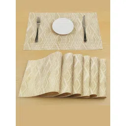 TASKHOUSE 6Pcs Yellow & White Wave Patterned Table Placemats-picture-20