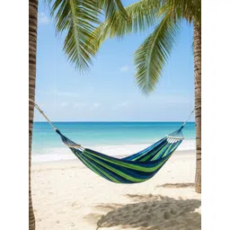 TASKHOUSE Blue & Green 2-Person Hammock Beach Swing with Hardwood-picture-52