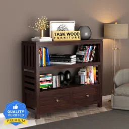 Solid Sheesham Wood Semi Open Book Shelf For Study Room/ Library/ Office | Solid Wood Semi-Open Book Shelf-image-47