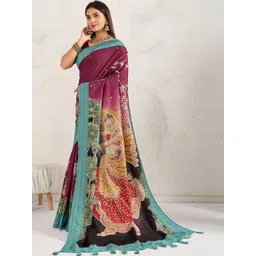 TASRIKA Ethnic Motifs Aari Work Silk Blend Designer Saree-picture-29