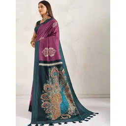 TASRIKA Ethnic Motifs Aari Work Silk Blend Designer Saree-image-26