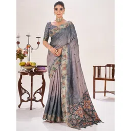 TASRIKA Ethnic Motifs Woven Design Tussar Saree-image-28