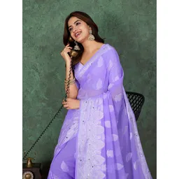 TASRIKA Ethnic Motifs Woven Design Zari Pure Georgette Saree-picture-28