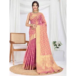 TASRIKA Ethnic Motifs Woven Design Zari Tissue Saree-image-5