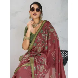 TASRIKA Floral Print Aari Work Cotton Saree-picture-29