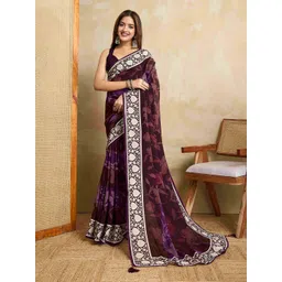 TASRIKA Floral Printed Pure Georgette Saree image 1