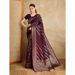 TASRIKA Striped Woven Design Zari Saree image 5