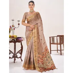 TASRIKA Women Ethnic Motifs Printed Tussar Saree-image-1