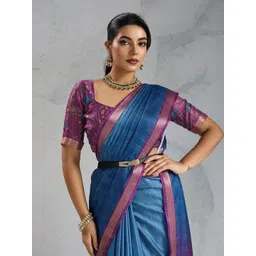 TASRIKA Woven Design Zari Pure Chiffon Saree-picture-11
