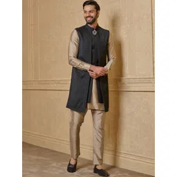 Tasva Band Collar Sherwani Set-picture-11