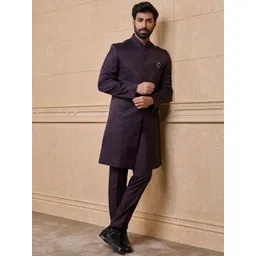 Tasva Embroidered Mandarin Collar Neck Indo Western Set-picture-10