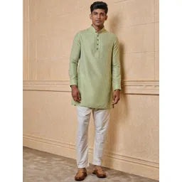 Tasva Mandarin Collar Cuffed Sleeves Straight Kurta-picture-35