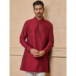 Tasva Mandarin Collar Cuffed Sleeves Straight Kurta-picture-34