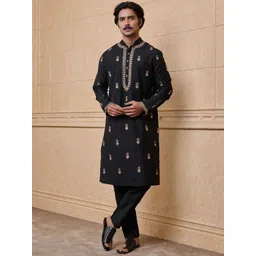 Tasva Men Ethnic Motifs Embroidered Kurta with Pyjama-picture-32