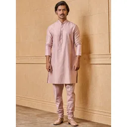 Tasva Men Ethnic Motifs Embroidered Regular Sequinned Kurta with Churidar-picture-33
