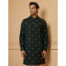 Tasva Men Ethnic Motifs Printed Festive Cotton Straight Kurta-picture-26