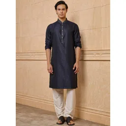 Tasva Men Ethnic Motifs Printed Kurta with Churidar-picture-10