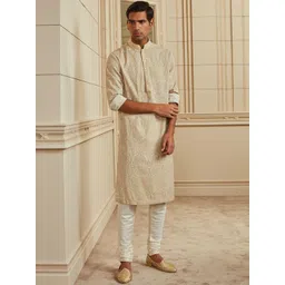 Tasva Men Ethnic Motifs Printed Regular Pure Cotton Kurta with Churidar-picture-25