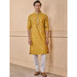 Tasva Men Ethnic Motifs Woven Design Kurta with Churidar-picture-39