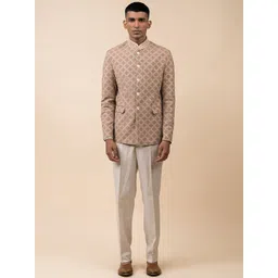 Tasva Men Rust Printed Blazers-picture-31