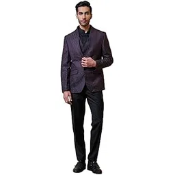 tasva Wine Jacquard Embroidered Dinner Jacket-picture-24