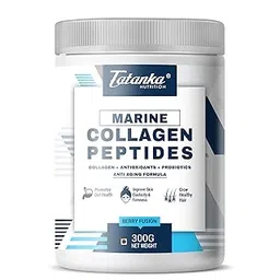 Tatanka Nutrition Marine Collagen Peptides Powder 6000mg Added Vit C, E Green Tea Ext,Grapeseed Ext.and Probiotics | HAIRS,NAILS SKIN HEALTH SUPPLEMENT (CRANBERRY BLAST, 300G) Pack of - 3-picture-25