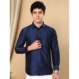 TATTVA Men Classic Slim Fit Spread Collar Solid Casual Shirt-image-22