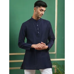 TATTVA Men Embroidered Mandarin Collar Thread Work Kurta-picture-39