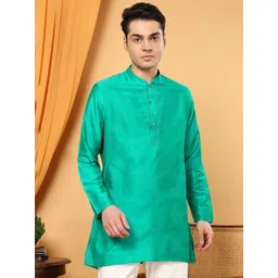TATTVA Men Embroidered Pastels Kurta-picture-10