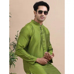 TATTVA Men Embroidered Thread Work Summer Sheers Kurta-picture-35