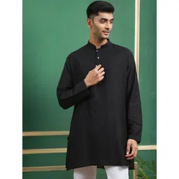 TATTVA Men Ethnic Motifs Embroidered Mandarin Collar Cotton Thread Work Kurta-picture-35