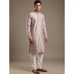 TATTVA Men Ethnic Motifs Embroidered Regular Thread Work Kurta with Pyjamas-picture-14