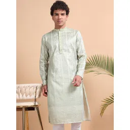 TATTVA Men Ethnic Motifs Regular Thread Work Kurta with Pyjamas-picture-19