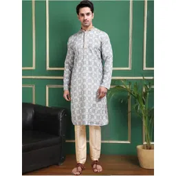 TATTVA Men Printed Regular Kurta with Pyjamas-picture-21