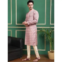 TATTVA Men Printed Regular Kurta with Pyjamas image 5