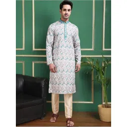 TATTVA Men Printed Regular Sequinned Kurta with Pyjamas-picture-20