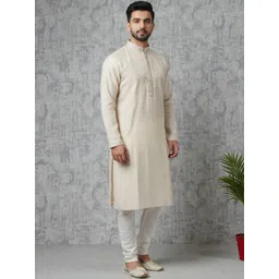 TATTVA Men Regular Sequinned Kurta with Churidar-picture-11