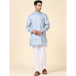 TATTVA Striped Mandarin Collar Straight Short Kurta-picture-35