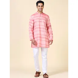 TATTVA Woven Design Mandarin Collar Straight Kurta-picture-15