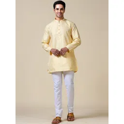 TATTVA Woven Design Mandarin Collar Straight Kurta-picture-26
