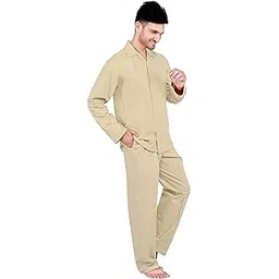tatwam Mens Cotton Full Sleeve Nightwear NS2533F_M_L.Fawn-picture-12