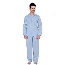 tatwam Men's Cotton Plain/Solid Top and Pyjama Set Pack of 1 (NS2533F_3XL_L.BLUE_Light Blue_XXX-Large)-picture-10