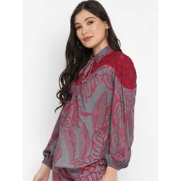 Taurus Floral Printed Tie Up Neck Top & Trouser image 5