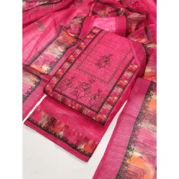 TAVAS Floral Printed Linen Unstitched Dress Material-picture-11