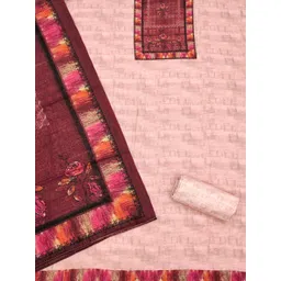 TAVAS Floral Printed Linen Unstitched Dress Material image 3